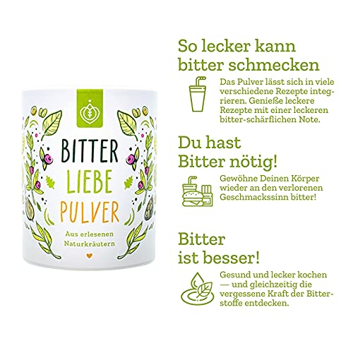 BitterLiebe® Bitterstoffe Pulver 100g mit Ingwer Kurkuma Pulver I Smoothie Pulver und Superfood für viele leckere Rezepte I Bitterkräuter Greens Powder - 2