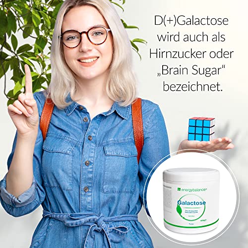 EnergyBalance reines D-Galactose Pulver – Zucker für’s Gehirn - Laktosefrei, Glutenfrei - Qualität aus der Schweiz - 500g - 5