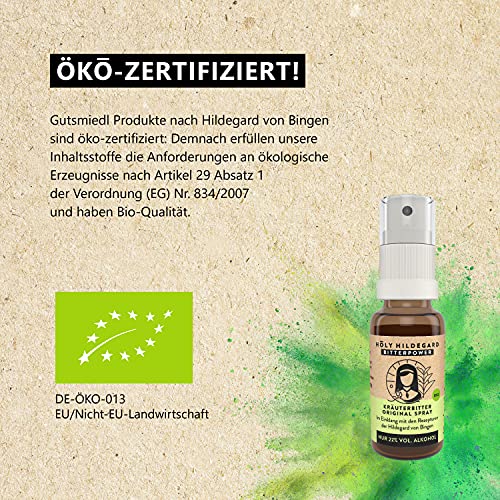 BitterPower Kräuterbitter Original Spray 20 ml | Holy Hildegard | Bitterstoffe nach Hildegard von Bingen | bio & vegan | bei Magenbeschwerden & Darmträgheit - 3